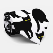 Chats Noirs sur Fond Blanc ネクタイ (ロール)