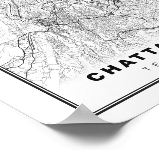 Chattanooga Map ポスター (角)