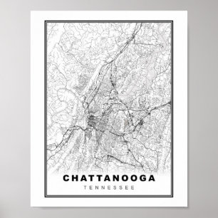 Chattanooga Map ポスター