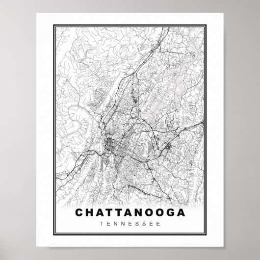 Chattanooga Map ポスター (正面)