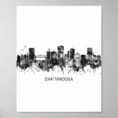 Chattanooga Tennessee Skyline BW ポスター (正面)