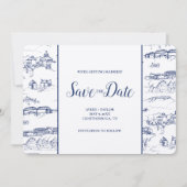 Chattanooga Toile Navy and White日付を保存 (正面)