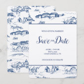Chattanooga Toile Navy and White日付を保存 (正面/裏面)