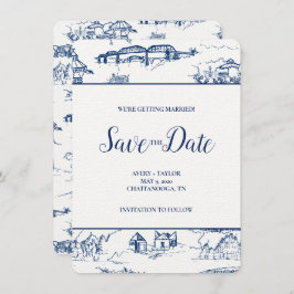 Chattanooga Toile Navy and White日付を保存