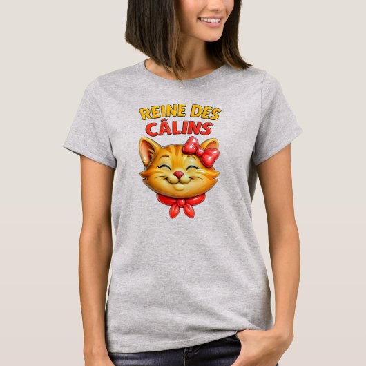 Chatte mignonne câline tシャツ (正面)