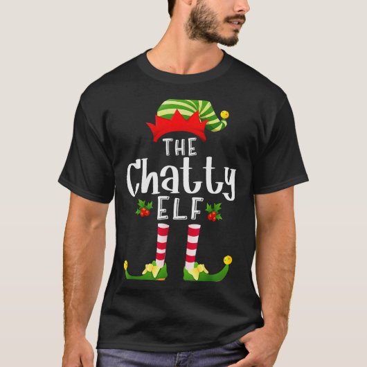 Chatty Christmas Elf Matching Pajama X-mas Party  Tシャツ (正面)