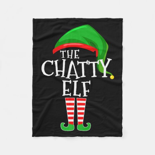 Chatty Elf Family Matching Group Christmas Premium フリースブランケット (正面)