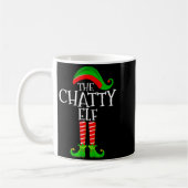 Chatty Elf Funny Matching Family Group Christmas P コーヒーマグカップ (左)