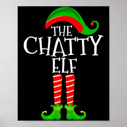 Chatty Elf Funny Matching Family Group Christmas P ポスター (正面)