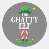 Chatty Elf Matching Family Group Christmas Party ラウンドシール (正面)
