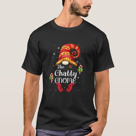 Chatty Gnome Matching Family  Christmas Gnome Pjs Tシャツ (正面)