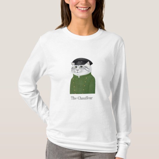 CHAUFFEUR CAT女性基本長袖Tシャツ Tシャツ (正面)