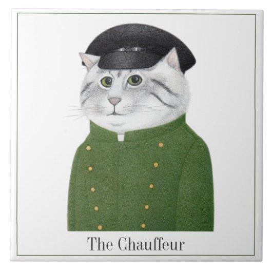 CHAUFFEUR CAT 6"角セラミックタイル+文字 タイル (正面)