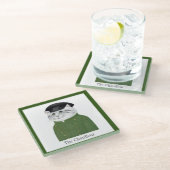 CHAUFFEUR CAT Glass Drinkコースター+文字 ガラスコースター (アングル)