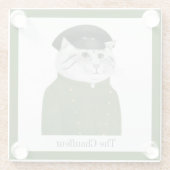 CHAUFFEUR CAT Glass Drinkコースター+文字 ガラスコースター (裏面)