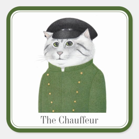 CHAUFFEUR CAT Large Squareスタンプ+文字 スクエアシール (正面)