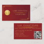 Chauffeur Driver Royal Gold Border Business Card 名刺 (正面/裏面)