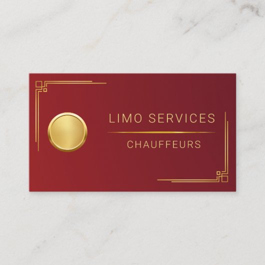Chauffeur Driver Royal Gold Border Business Card 名刺 (正面)