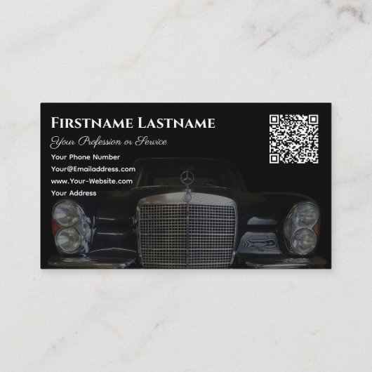 Chauffeur noble Mercedes Benz oldtimerドライバ 名刺 (裏面)