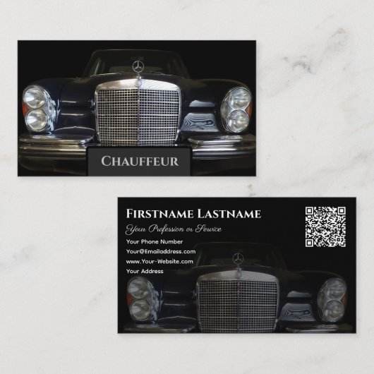 Chauffeur noble Mercedes Benz oldtimerドライバ 名刺 (正面/裏面)
