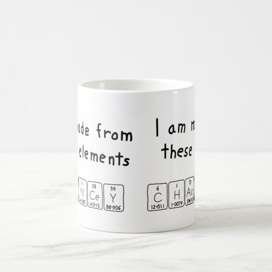 Chaunceyの周期表の名前のマグ コーヒーマグカップ (中央)