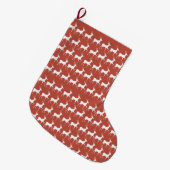 Chaussette de Noël Rennes Rouges ラージクリスマスストッキング (正面 (吊り時))