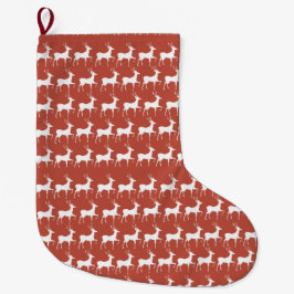 Chaussette de Noël Rennes Rouges ラージクリスマスストッキング