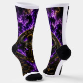 Chaussettes Black Horn – Casque Viking avec Flamme ソックス (傾斜あり)