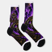 Chaussettes Black Horn – Casque Viking avec Flamme ソックス (右)