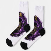 Chaussettes casque tête de taureau fantasy noir ソックス (左)
