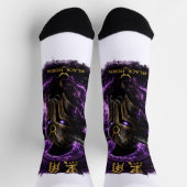 Chaussettes casque tête de taureau fantasy noir ソックス (上部)