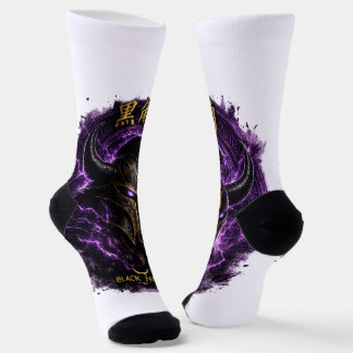Chaussettes casque tête de taureau fantasy noir ソックス
