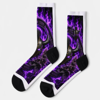 Chaussettes Casque Viking Corne Noire Violet – Sty ソックス