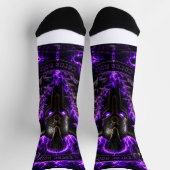 Chaussettes Casque Viking Corne Noire Violet – Sty ソックス (上部)