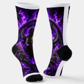 Chaussettes Casque Viking Corne Noire Violet – Sty ソックス (傾斜あり)