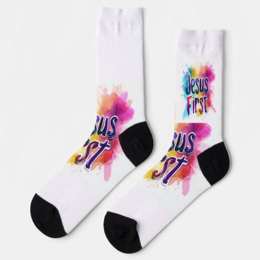 Chaussettes de sport mixtes Jesus First ソックス (左)