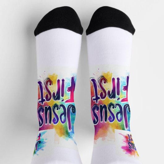 Chaussettes de sport mixtes Jesus First ソックス (上部)