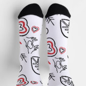 Chaussettes mi-longues motifs cœurs love ソックス (上部)