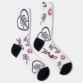 Chaussettes mi-longues motifs cœurs love ソックス (右)