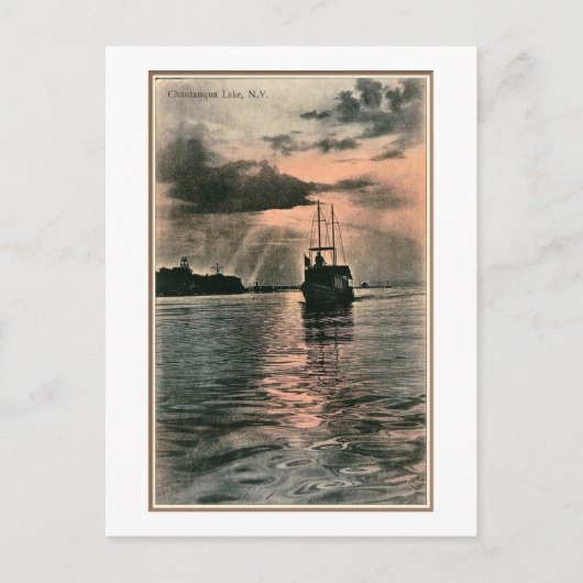 Chautaqua Lake，ニューヨーク，ヴィンテージ ポストカード (正面)