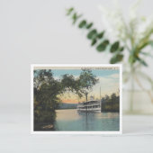 Chautaqua Lake NY、Outlet 1930の汽船 ポストカード (スタンド正面)