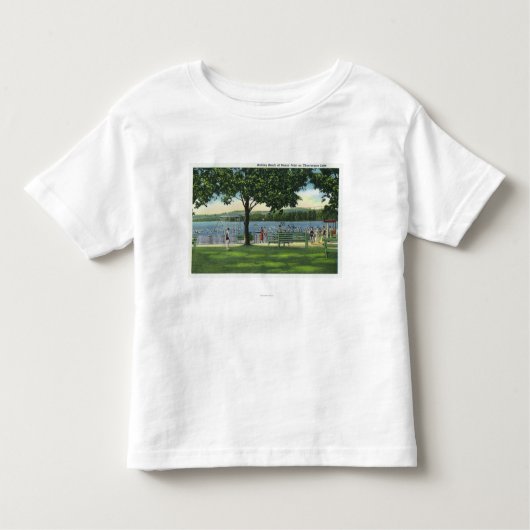 Chautauquaのビーチそして公園の群集 トドラーTシャツ (正面)