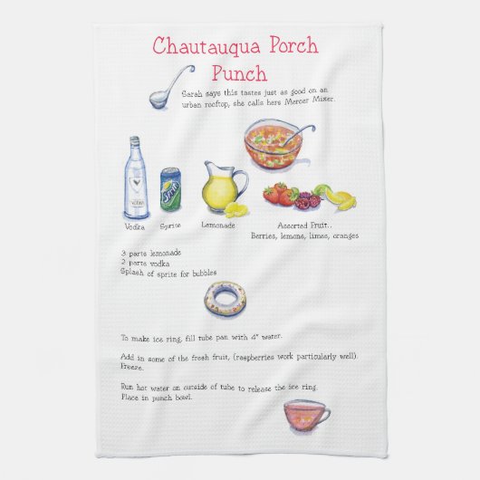 Chautauquaのポーチの穿孔器 キッチンタオル (縦)