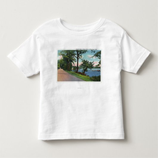 Chautauqua湖に沿う湖畔ドライブの眺め トドラーTシャツ (正面)