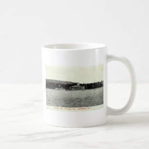 Chautauqua湖、Jamestown NYの1909年のヴィンテージ コーヒーマグカップ