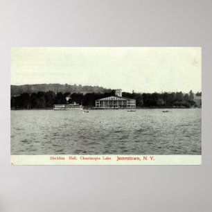 Chautauqua Lake, Jamestown NY 1909 Vintage ポスター