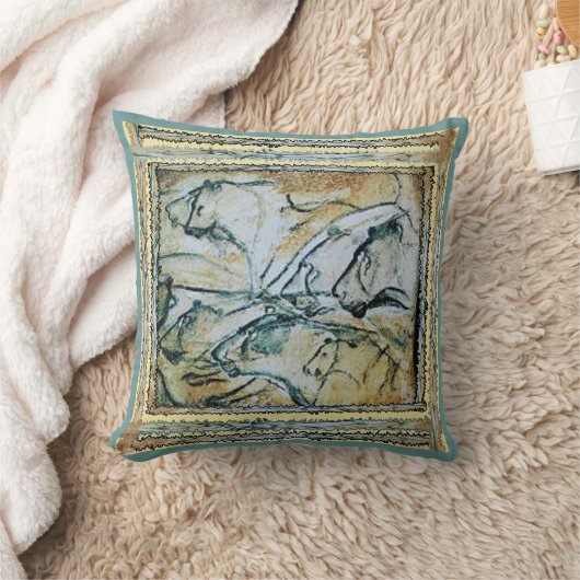 Chauvetの洞窟のライオン クッション (ブランケット)