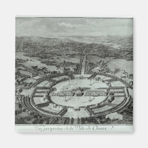 Chauxの町、c. 1804年の透視図 マグネット