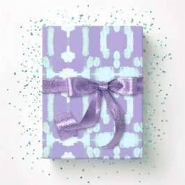 Chavanel Brushstroke Ikat in Purple and Teal ラッピングペーパー