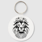 Chaveiro Círculo de Metal com rosto de leão 5,08cm キーホルダー (正面)